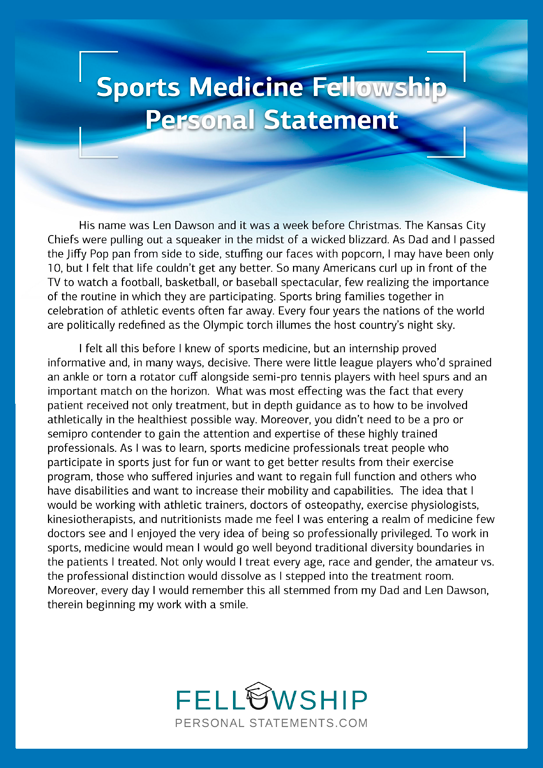 how to write a sports personal statement
