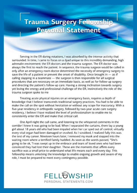 critical care personal statement samples
