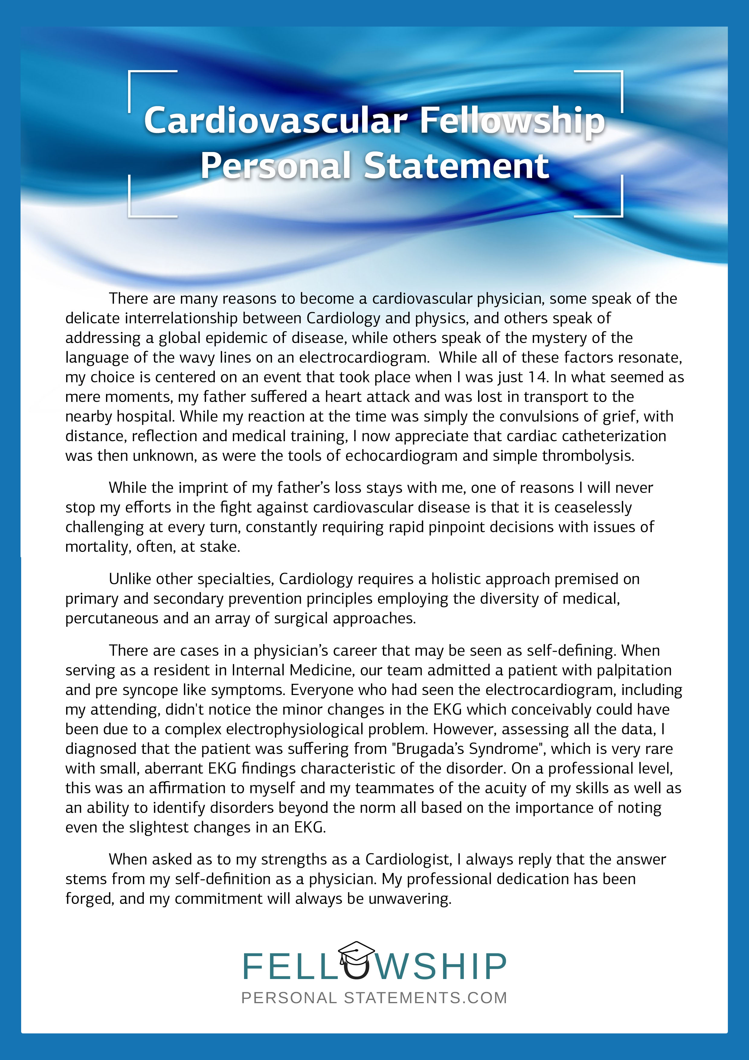medicine fellowship personal statement