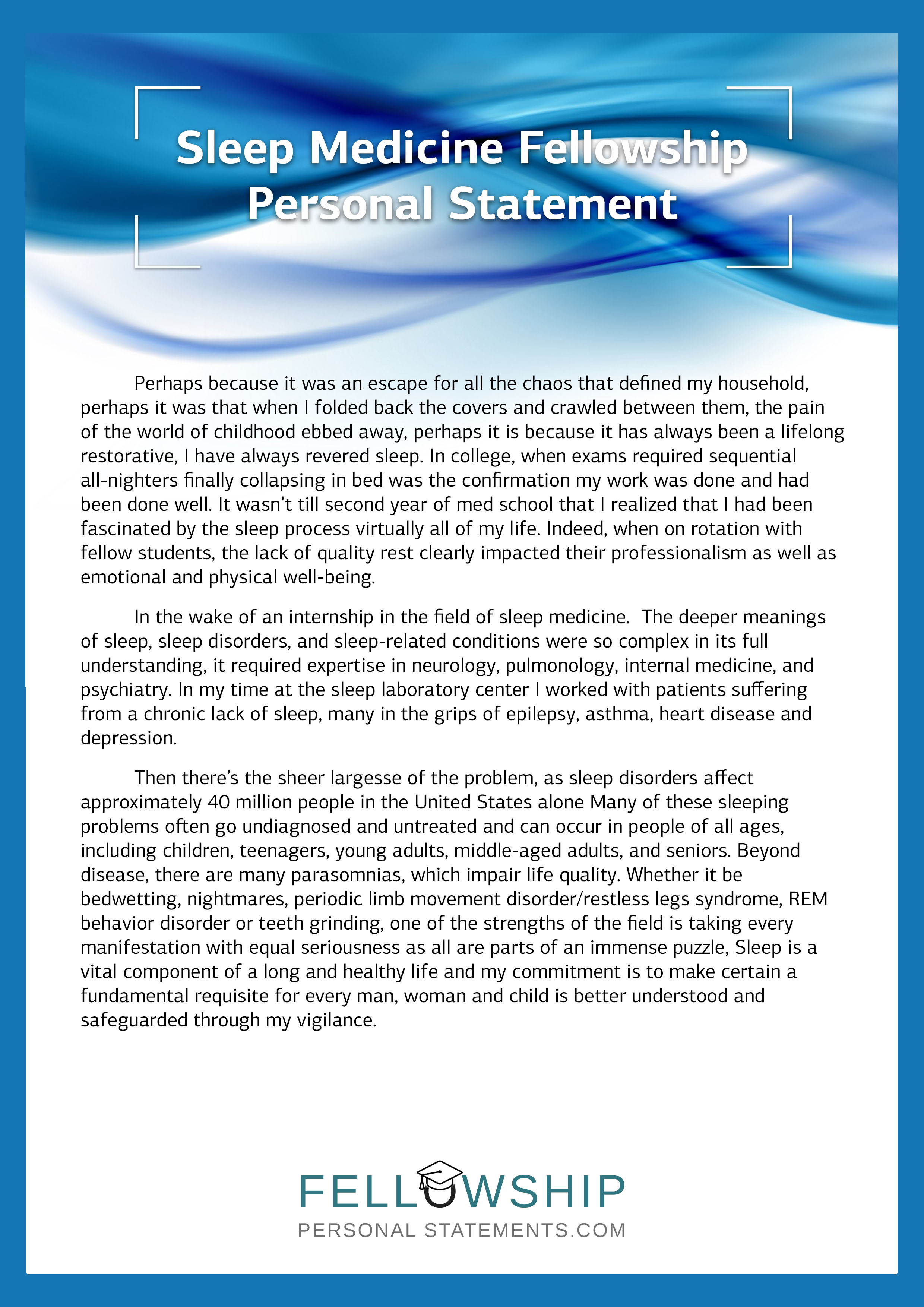 personal statement for fellowships