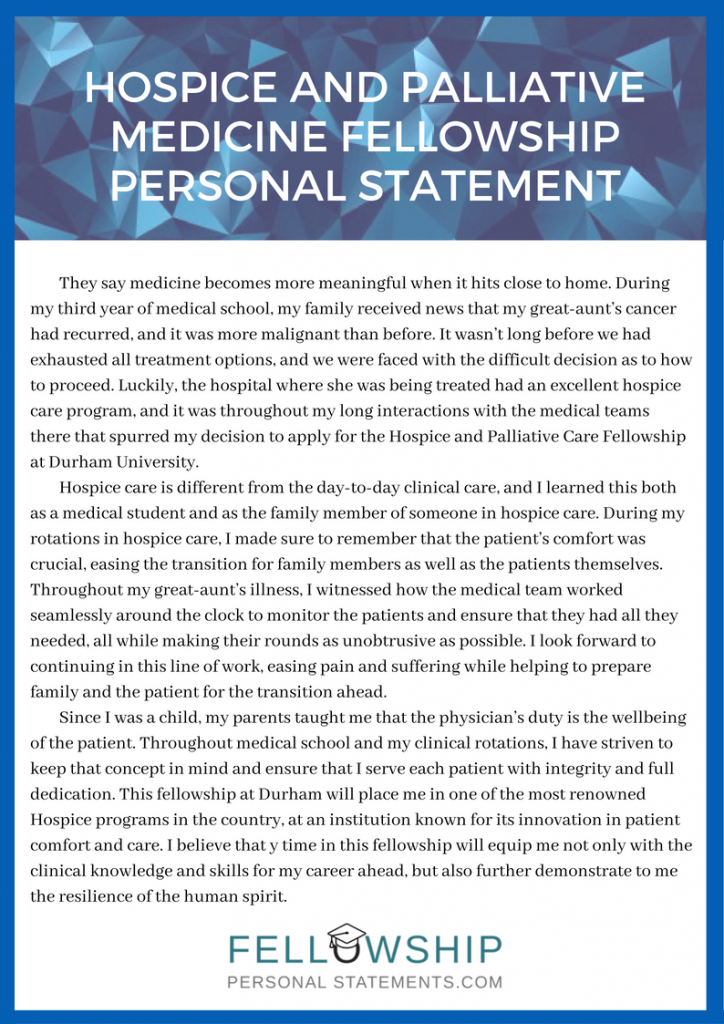 personal statement palliative care